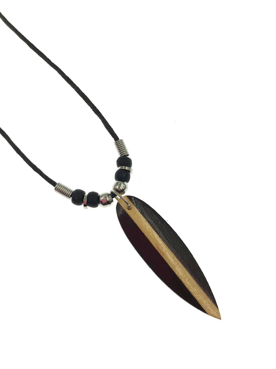 Wooden Malibu Surf Board Pendant Necklace image