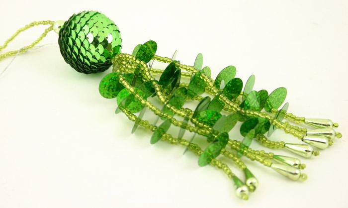Green Tassel Beaded Ornament image