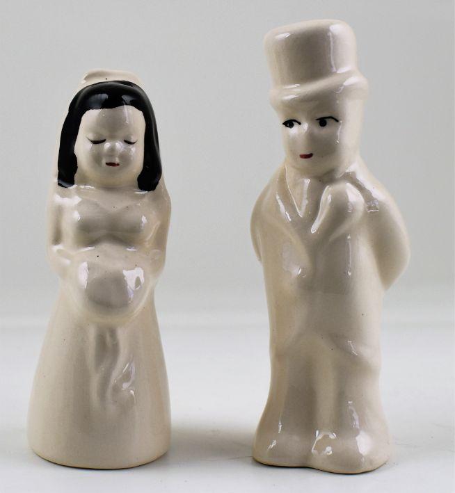 Bride & Groom Ceramic Salt and Pepper Shaker Set image
