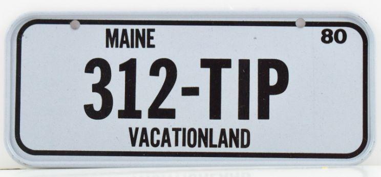 Vintage 1980 Bicycle Tag Maine image