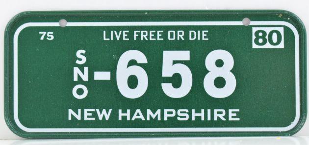 Vintage 1980 All Metal Bicycle Tag New Hampshire image