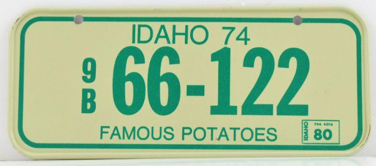 Vintage 1980 All Metal Bicycle Tag Idaho image