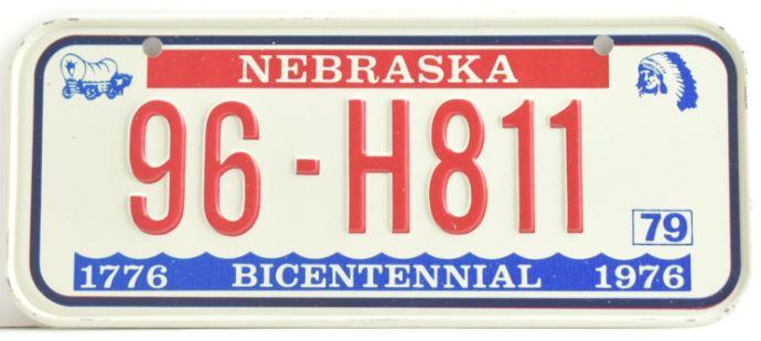 Vintage 1979 Stamped Lettering All Metal Bicycle Tag Nebraska image