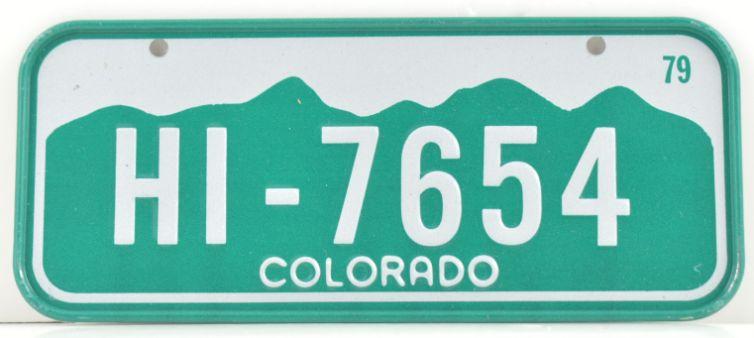 Vintage 1979 Stamped Lettering All Metal Bicycle Tag Colorado image