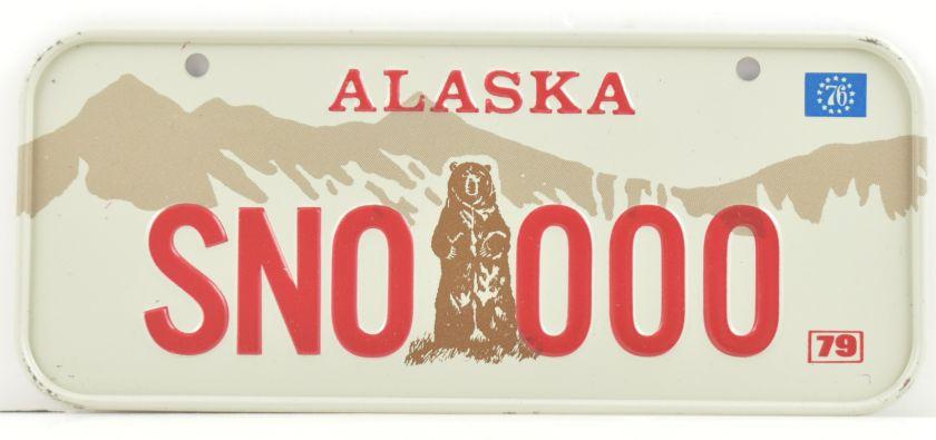 Vintage 1979 Stamped Lettering All Metal Bicycle Tag Alaska image