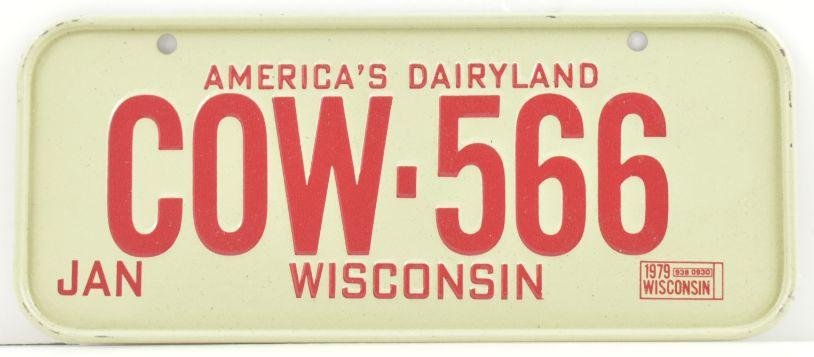 Vintage 1979 Stamped Lettering All Metal Bicycle Tag Wisconsin image