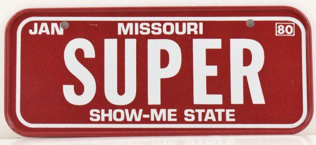 Vintage 1980 All Metal Bicycle Tag Missouri image