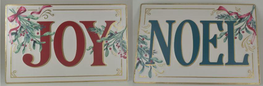 Noel/Joy Metal Sign - 2 Assorted image