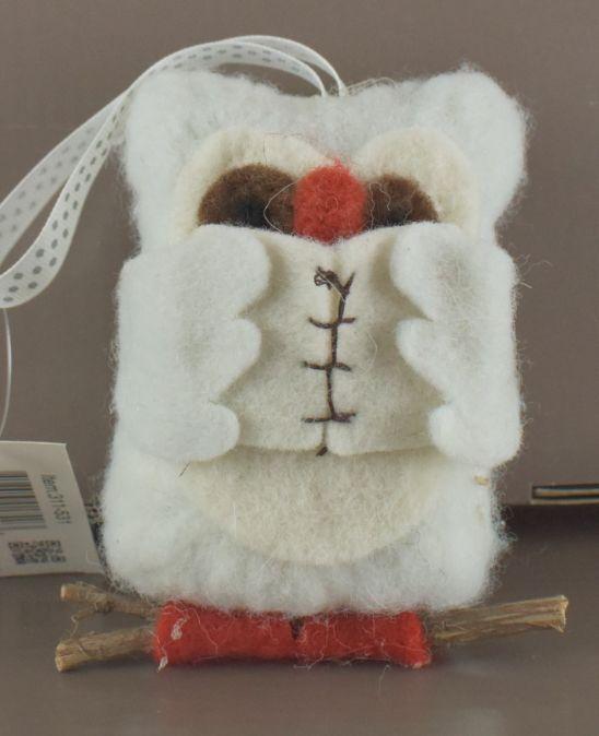 White Owl Ornament - 4" image