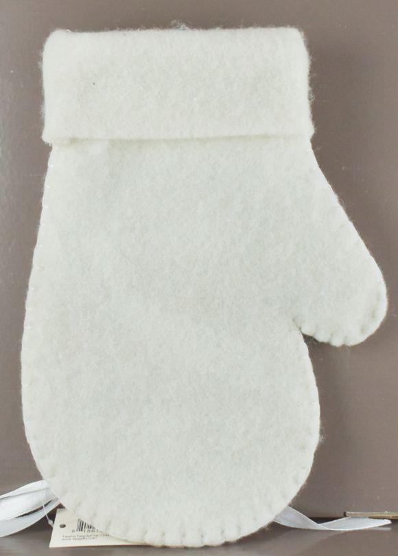 7" White Mitten Ornament image