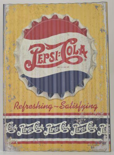 "Pepsi-Cola, Refreshing & Satisfying" Metal Sign image