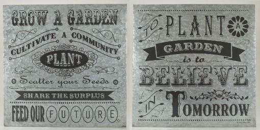 Galvanized Metal Wall Art 2 Asst image