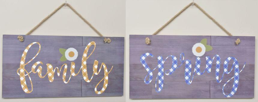 Gingham Word Sign 2 Asst image