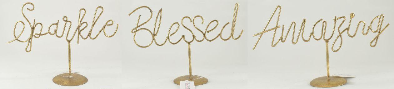 Metal Script Word Decor 3 Asst image