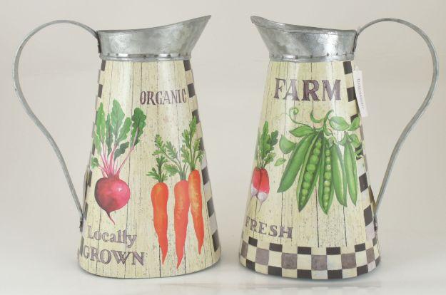 Metal Veg Pitcher Planter 2 Asst image