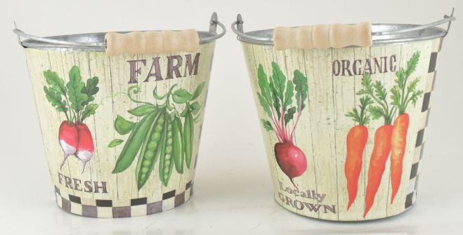 Large Metal Veg Bucket 2 Asst image
