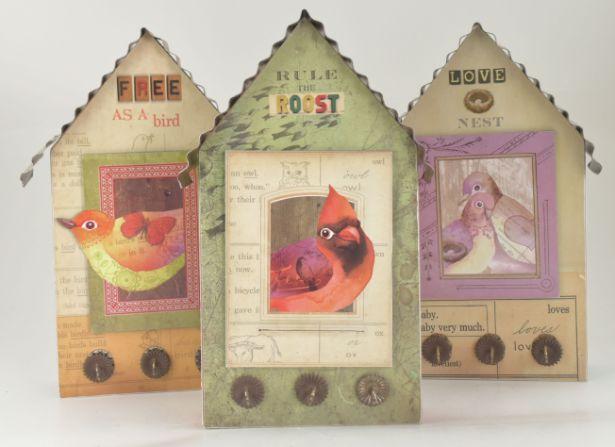 MDF Birdhouse Key Keeper Hook 3 Asst image