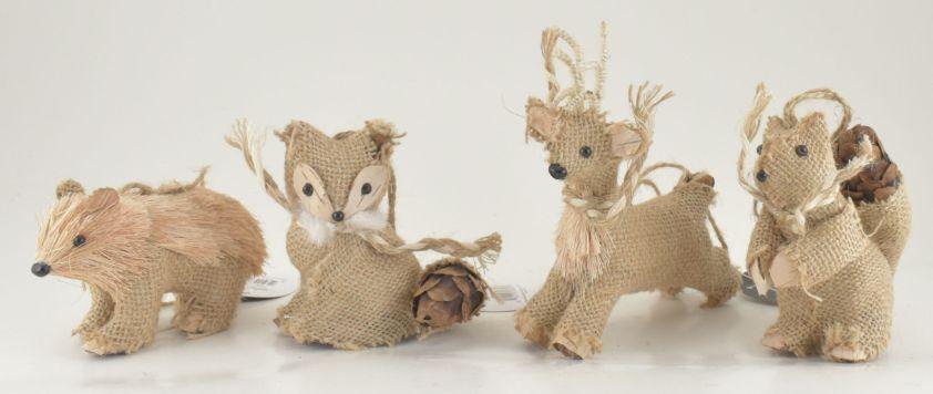 Ornament 4pc Burlap Woodland Assortment image