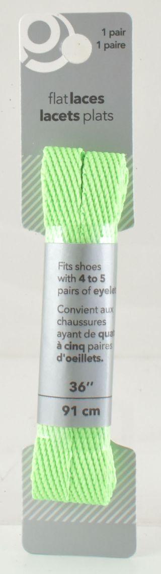 Neon Green Flat Shoe Laces image