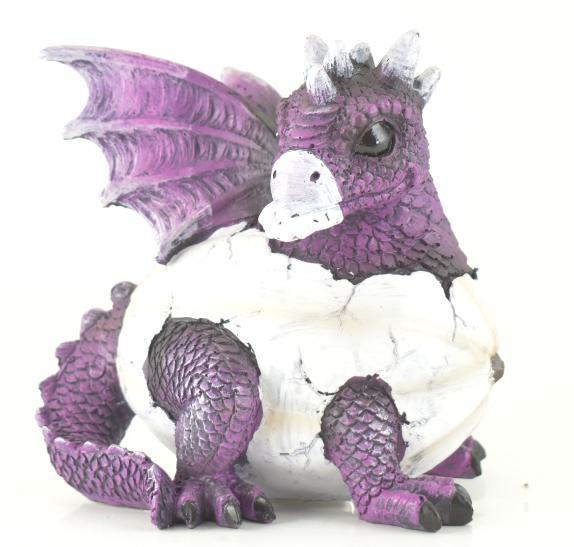 Touch of Nature Resin 5" Purple Dragon Hatching from Egg image