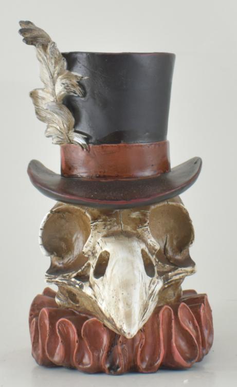 8" Resin Bird Skeleton with Hat image