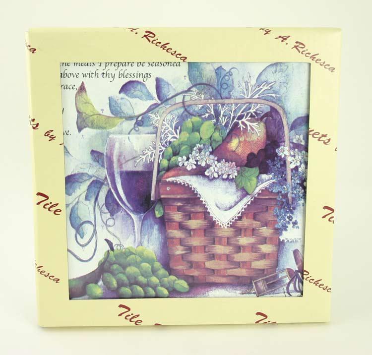 A. Richesca Kitchen Prayer Fruit Basket Tile Trivet image