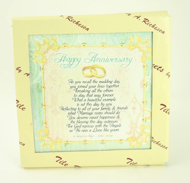 A. Richesca Happy Anniversary Tile Trivet image