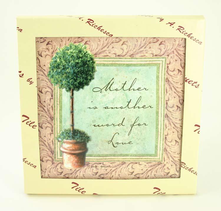 A. Richesca Mother is Another Word for Love Topiary Tile Trivet image