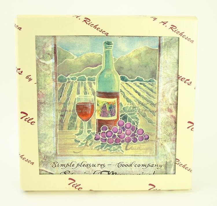 A. Richesca Special Memories Wine / Grapes Tile Trivet image