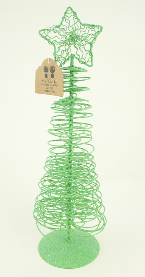 Green Glitter Wire Christmas Tree 15" image
