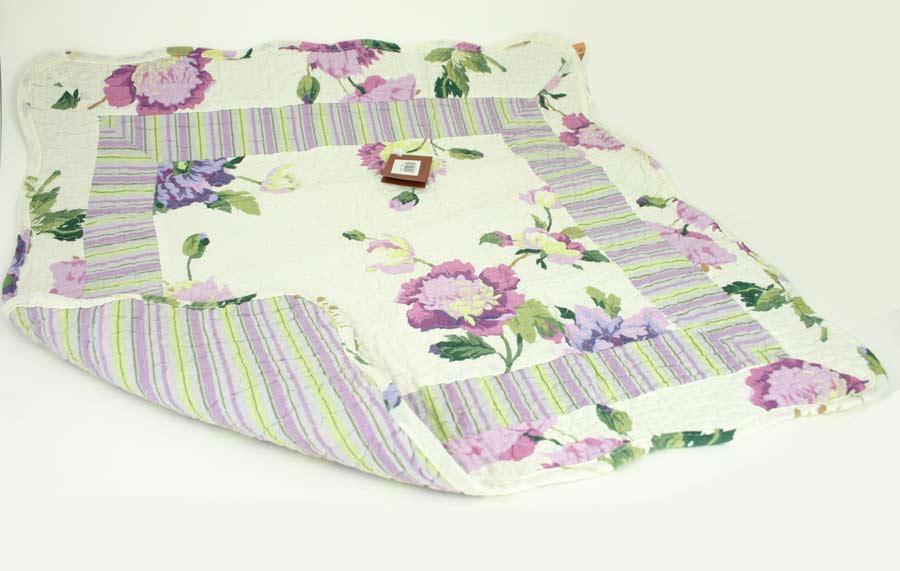 Quilted Center Piece Decor / Doll Quilt - Lavender Floral image