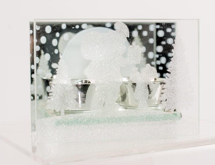 Santa with Child Glass Votive Holder image