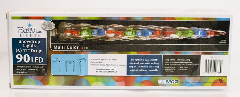 90 LED Multi Color Snow Drop Lights 12" image