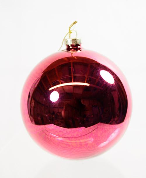 4" Pink / Burgundy Shiny Ball Ornament image