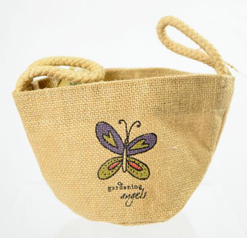 Jozie B Groovy World Gardening Angel Butterfly Jute Bag 5" x 8" image