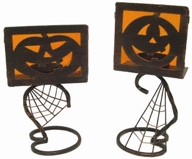 Jack-O-Lantern Tea Light Holders - Two Assorted image
