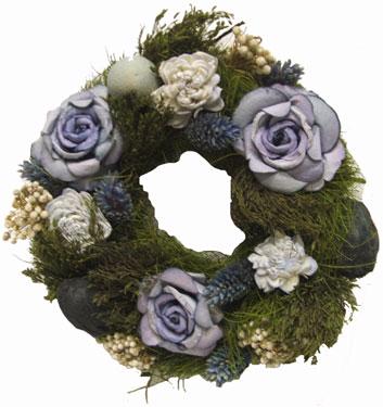 Small Floral Wreath - Blue image