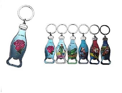 Mexican Lottery Metal  Bottle Opener- Key Chain Combo image