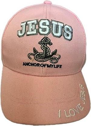 Jesus Anchor of My Life Christian Baseball Cap - Pink Color image