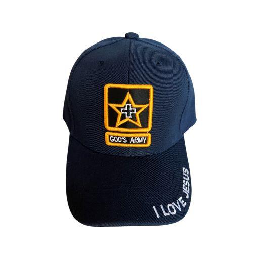 God's Army  Christian Baseball  Cap Embroidered  - Navy Color image