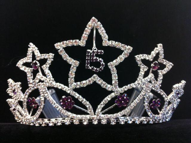 Quiceanera - Sweet 15 Rhinestones Tiara  (  # C9510) image