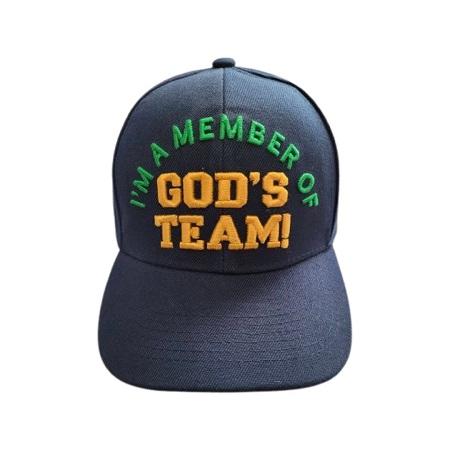 God's Team Christian Baseball Cap Embroidered - Navy Color image