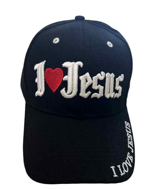 I Love Jesus Baseball Cap Embroidered Black Color image