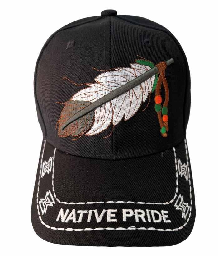 *  Feather Native Pride Embroidered Baseball Cap - Black Color (Capnp515B) image