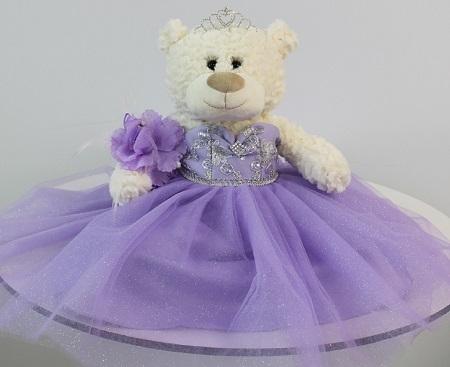 Quiceanera Terry Bear Size: 20"  Color: Lavender