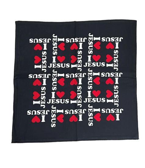 I Love  Jesus Christian Bandannas - Black Color image
