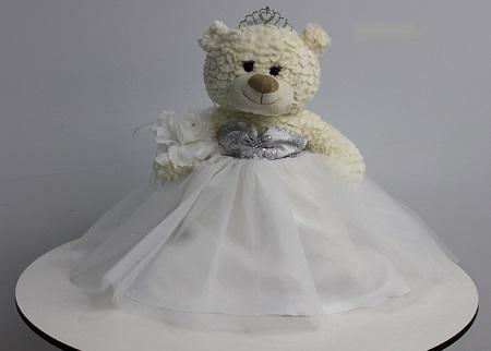 Quinceanera Terry Bear Size: 20" Color: White