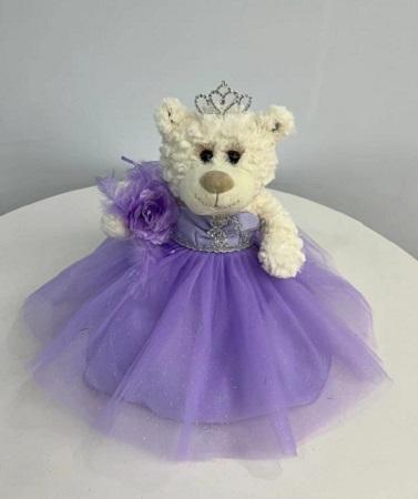 Quinceanera Teddy Bear - Size: 9 Inches Lavender image
