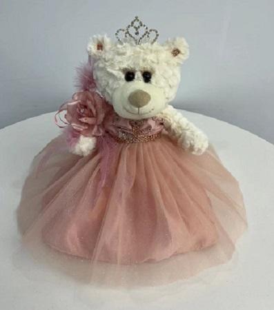 Quinceanera Teddy Bear - Size: 9 Inches Blush Color image
