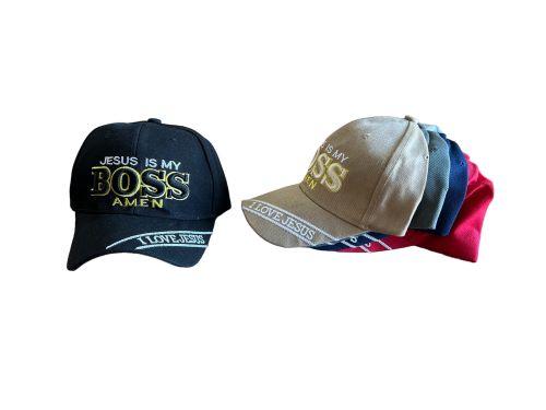 Jesus Is My Boss Amen Christian Baseball Cap Embroidered image